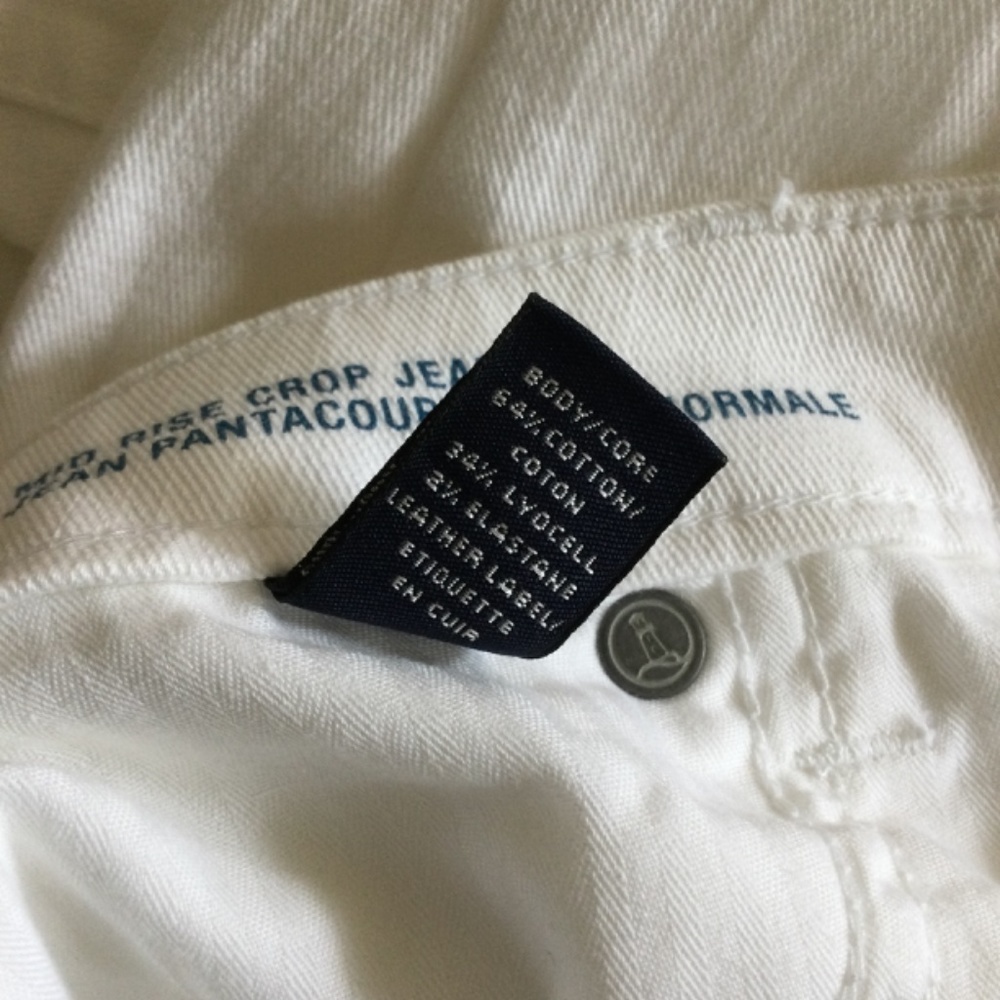 Lands End straight leg slightly cropped white jeans sz 12 - Picture 4 of 6